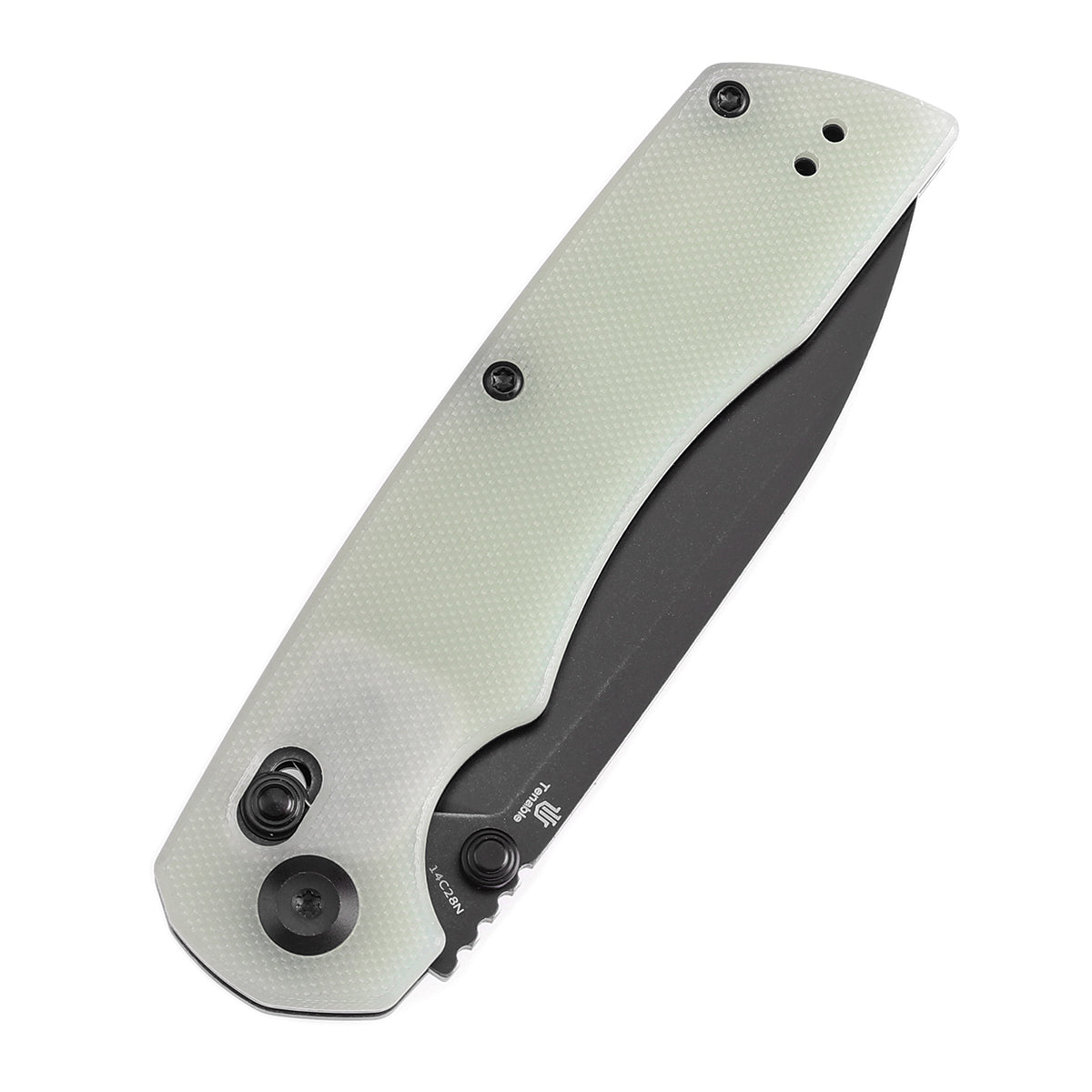 Tenable Kryo T1001V4 Blackwash 14C28N Blade Jade G10 Handle Crossbar Lock Folding Knife