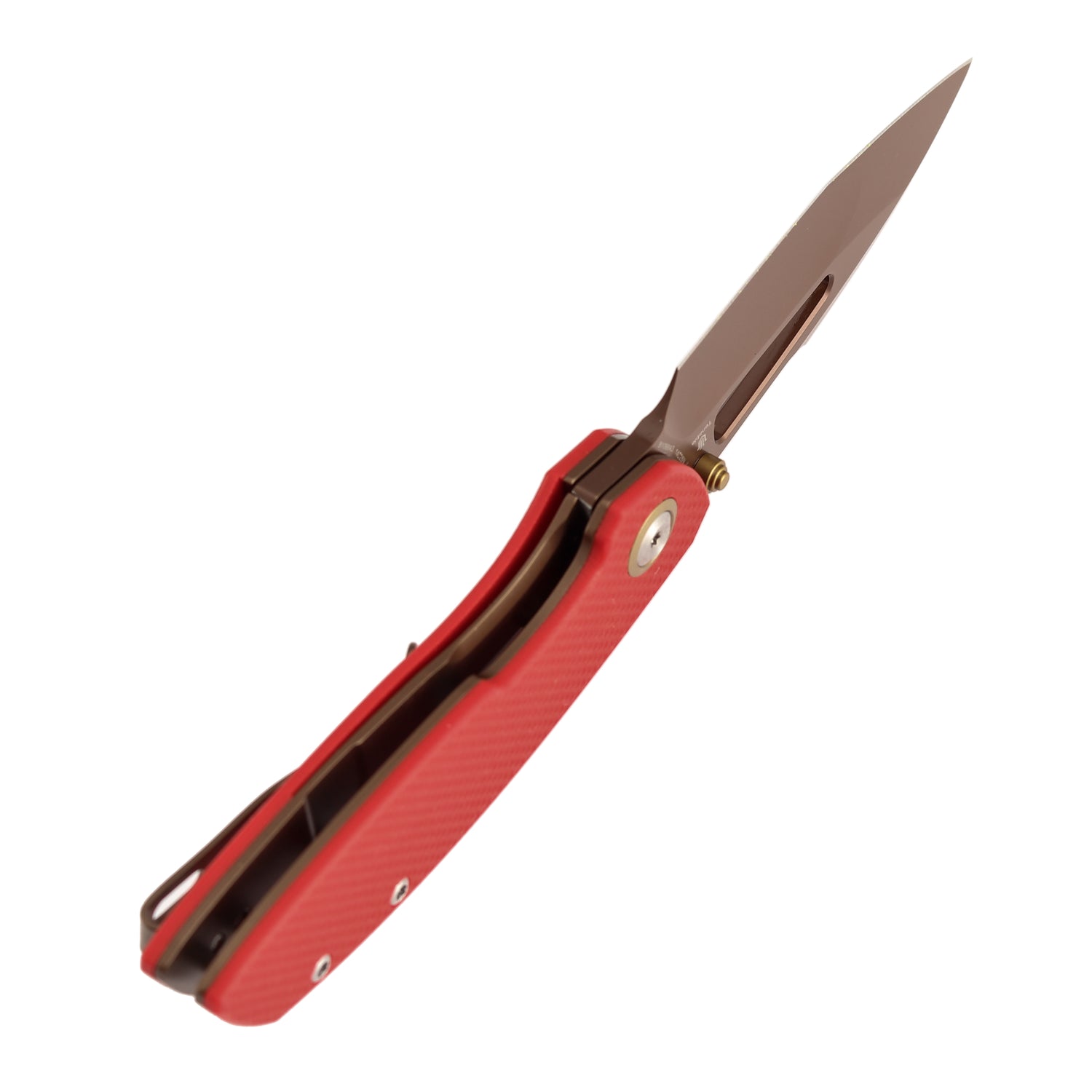 Tenable Link B1068A3 Rose Gold 14C28N Blade Red G10 Handle Liner Lock