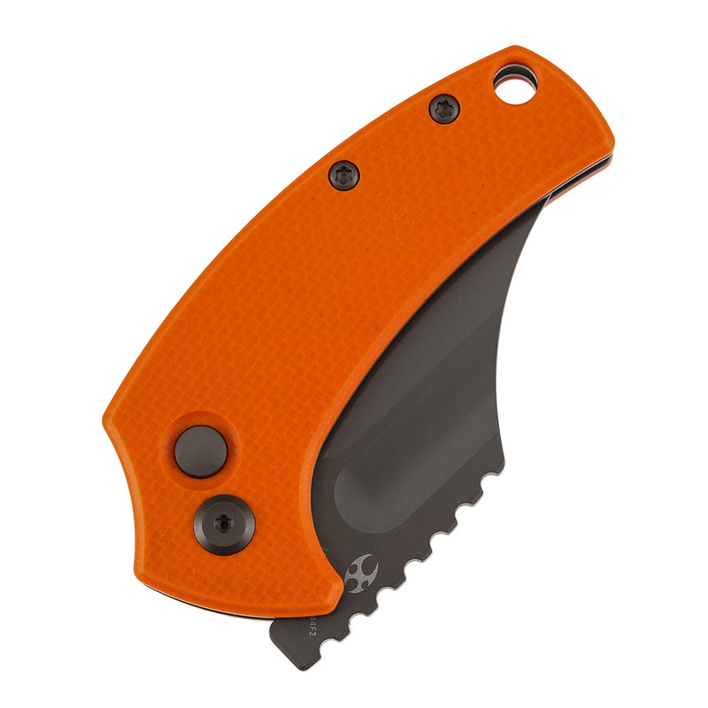 Kansept Wasp T2144F2 Gray TiCn Coated 154CM Blade Orange G10 Handle Button Lock Folding Knife