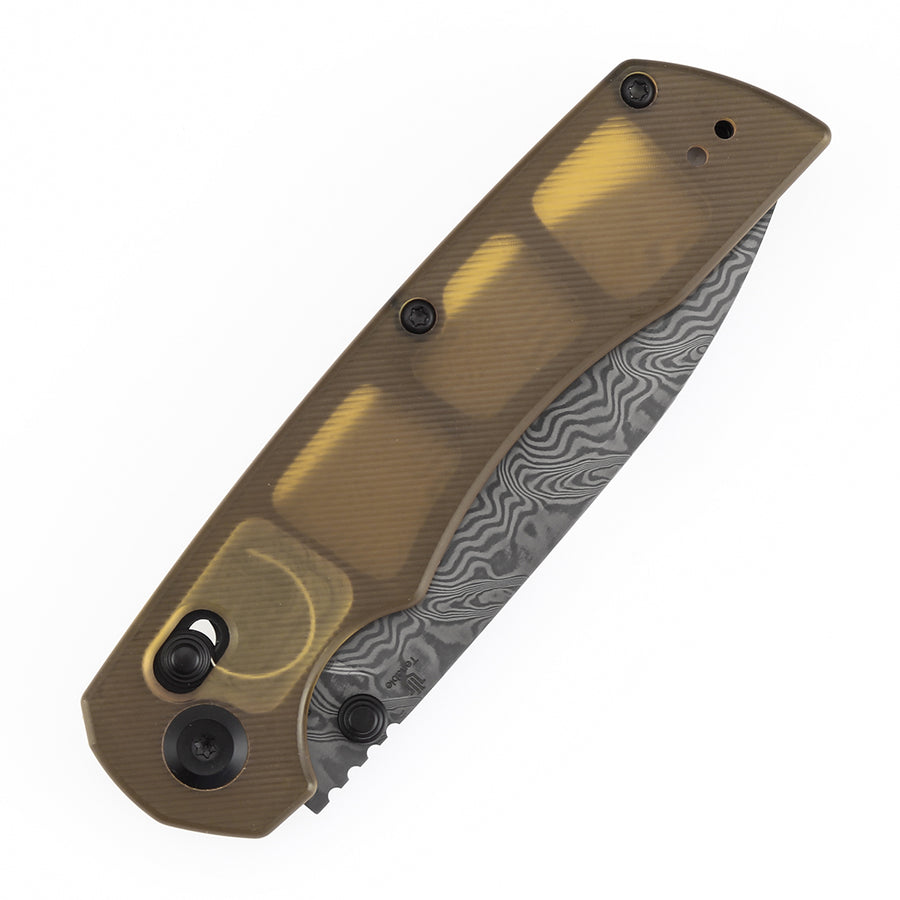 Tenable Kryo T1001V10 Damascus Blade PEI/Ultem Handle Crossbar Lock Folding Knife