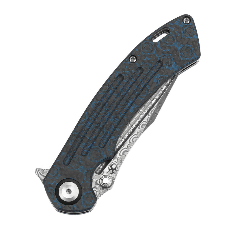 Kansept Pretatout K1032A4 Damascus Blade Carbon Fiber Handle Frame Lock Folding Knives