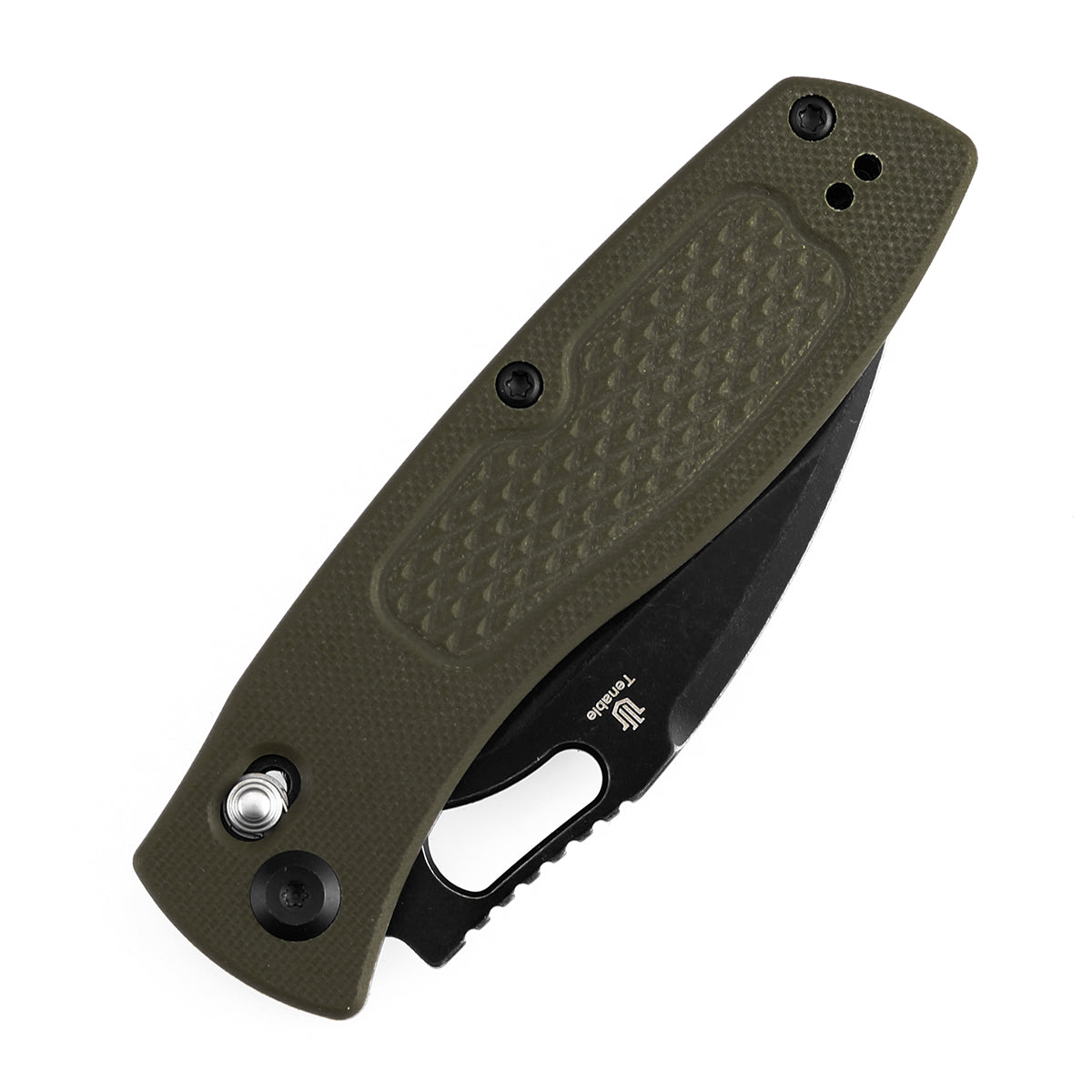 Tenable Heron B2124V5 Nitro V Blade Olive Green G10 Handle Crossbar Lock Folding Knife