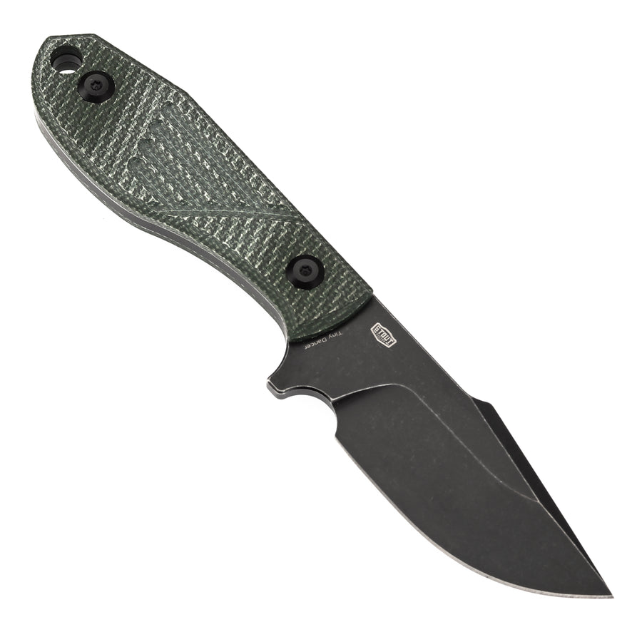 Tenable Tiny Dancer G014A6 Blackwash D2 Blade Green Micarta Handle Fixed Blade