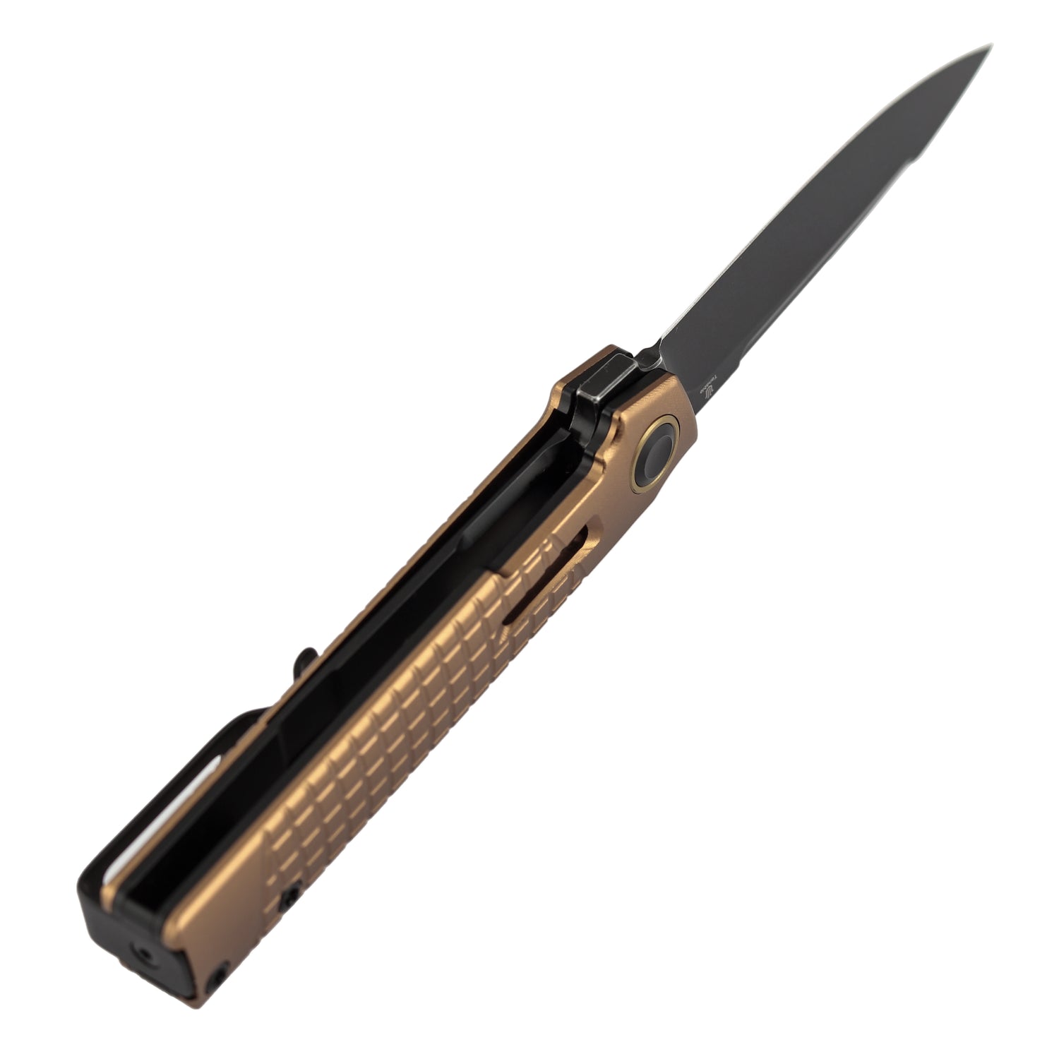 Tenable Kitpu B2123A2 Blackwash Nitro-V Blade Bronze Aluminum Handle Liner Lock Folding Knife