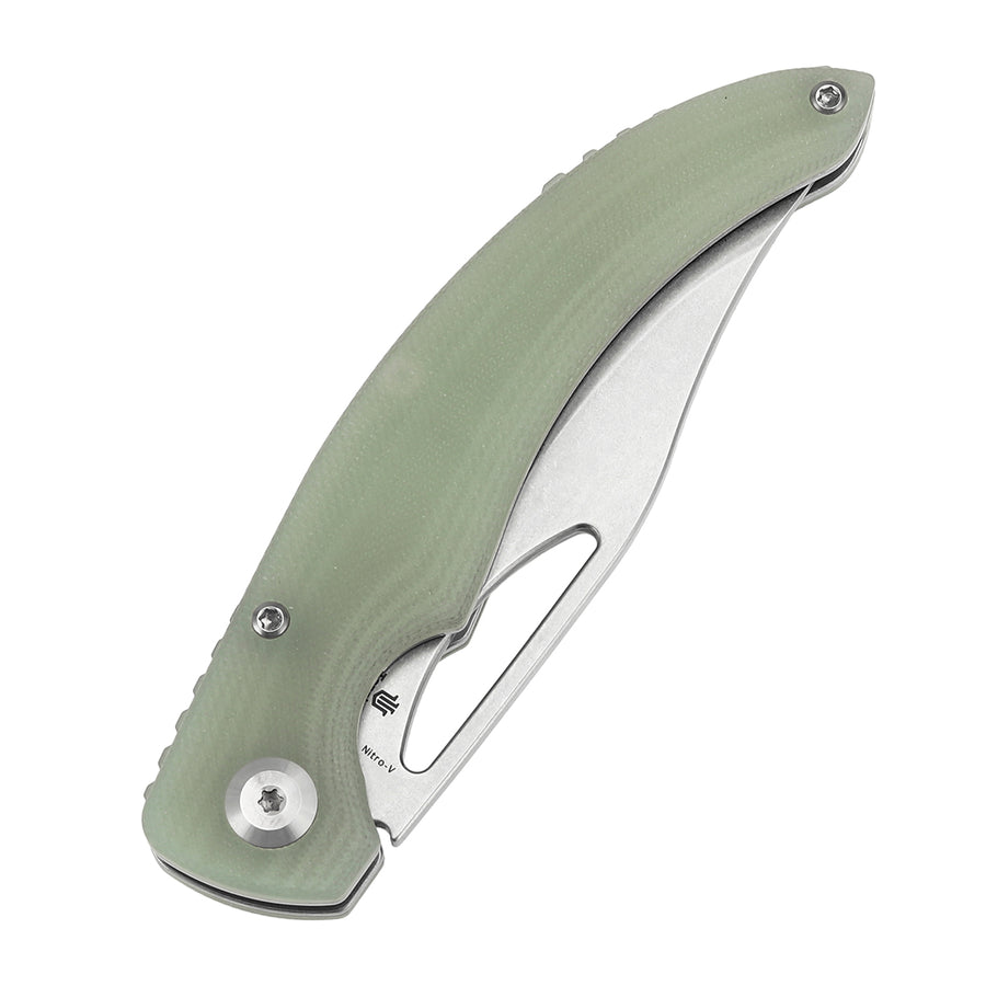 Tenable Gideon T1119A3 Stonewashed Nitro V Blade Jade G10 Handle Folding Knife Liner Lock