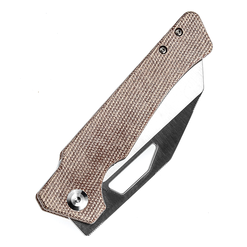 Kansept Egress K1033A1 Satin CPM-S35VN Blade Brown Micarta Handle Liner Lock Folding Knife