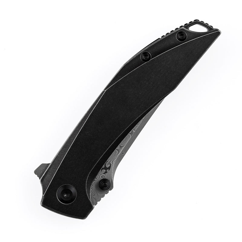 Kansept Baku K1056A5 Damascus Blade Titanium Handle Liner Lock Folding Knife