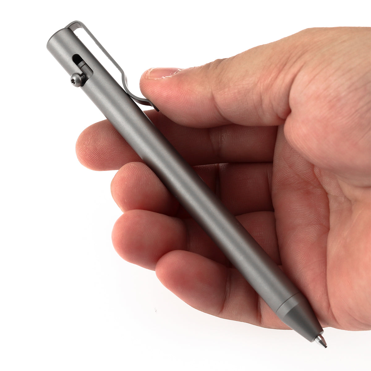 Kansept Titanium EDC Bolt-Action Pen G013H3– Professional Fine Tip Ballpoint Beadblasted Titanium