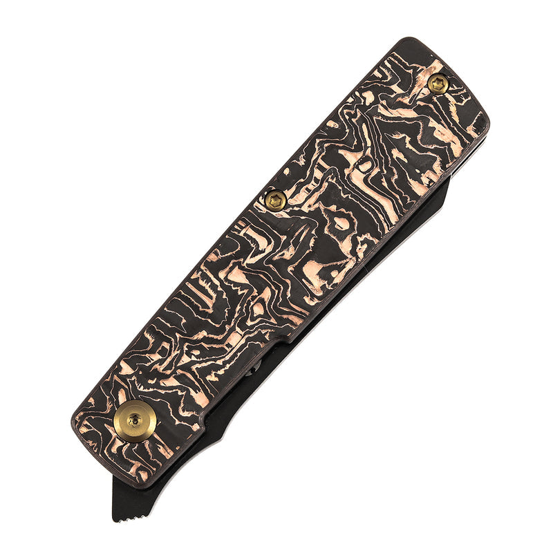 Kansept Higonokami T2135A2 154CM Blade Copper Carbon Fiber Handle Liner Lock Folding Knife