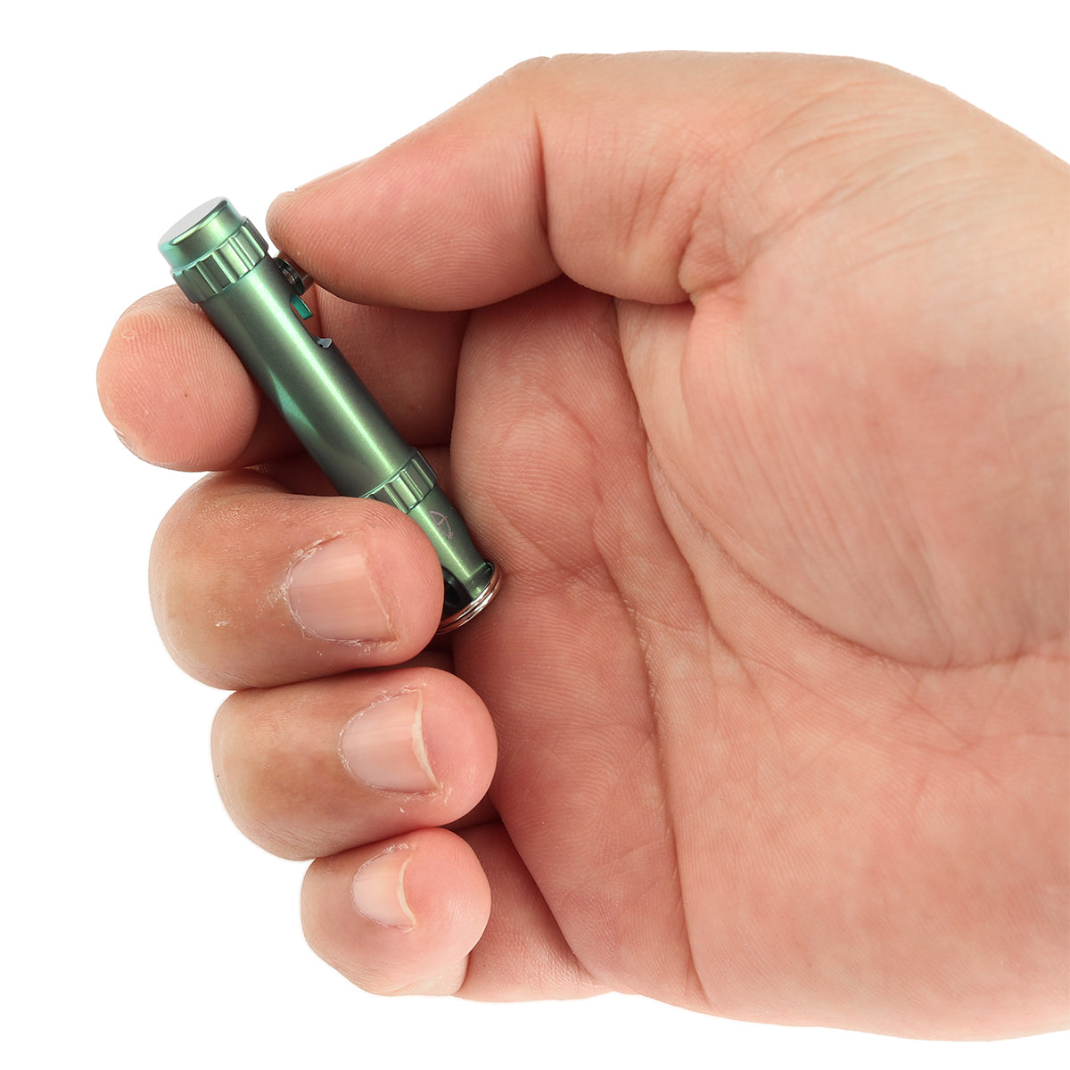 Kansept EDC Bolt Fidget G013A4 Green Titanium with Bolt Mechanism for Stress Relieving with Key Chain for Lanyard Hole