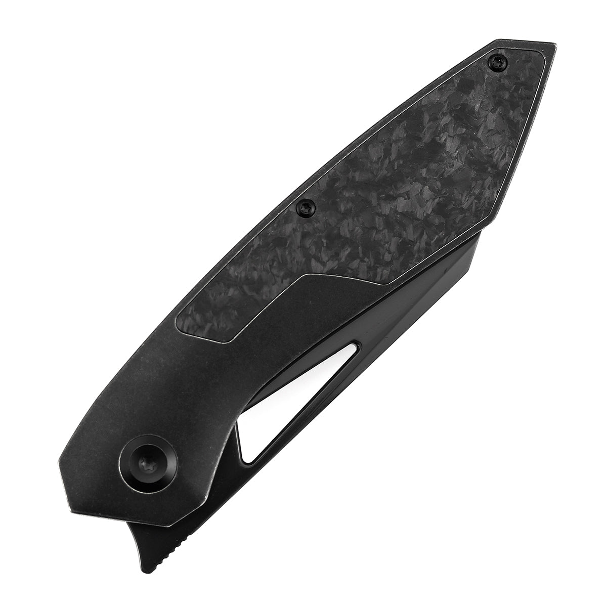 Kansept Strip K1113A1 Mirror DLC Magnacut Blade Carbon Fiber & Blackwash Titanium Hnadle Frame Lock Folding Knife