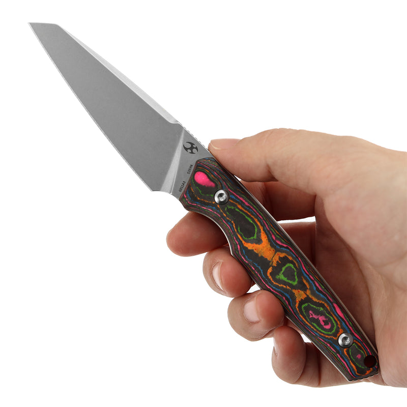 Kansept Parr G011A3 CPM-S35VN Blade 80S Camo Carbon Fiber Handle Fixed Blade Knife