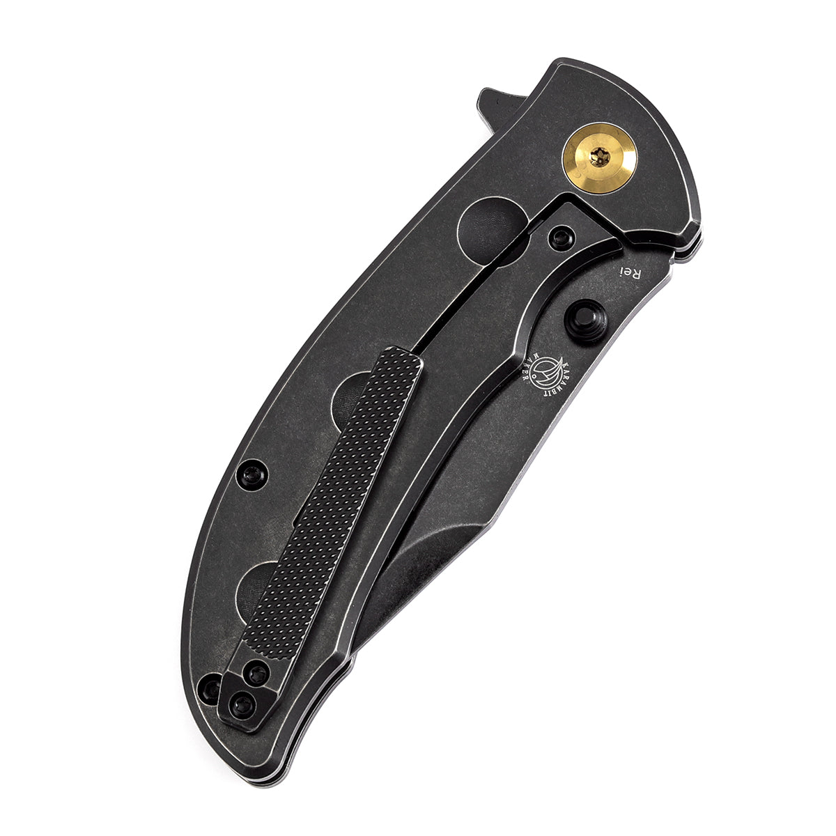 Kansept Knives REI K1061A1 Black CPM-20CV Blade Black Titanium Handle Folding Knife