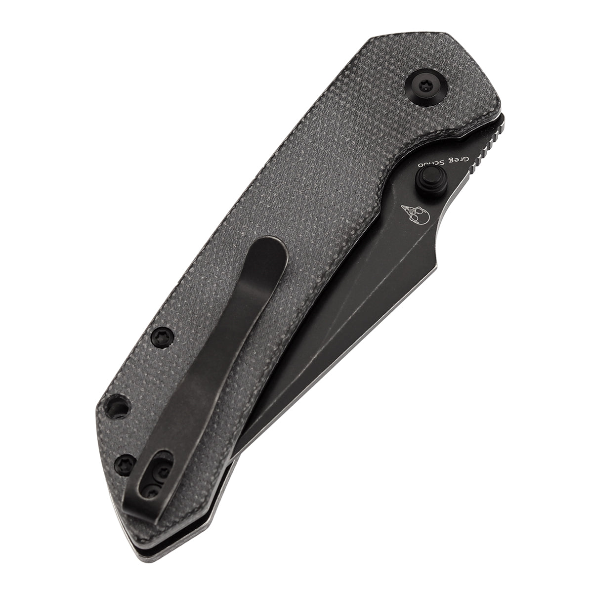 Tenable Fenrir T1034F6 Blackwashed 14C28N Black Micarta Handle Button Lock Folding Knife