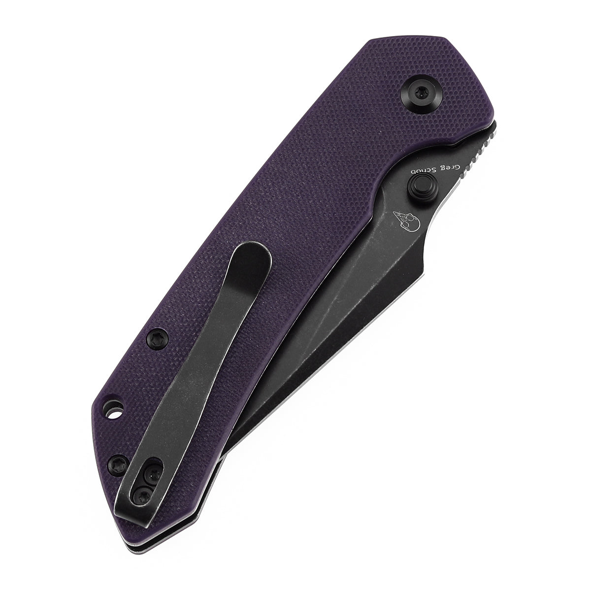 Tenable Fenrir T1034F10 14C28N Blade Purple G10 Handle Button Lock Folding Knife