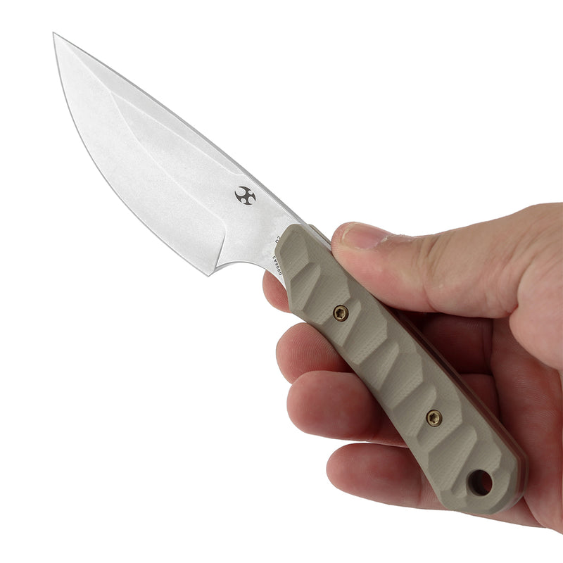 Kansept Flank G006A5 Stonewashed D2 Blade Light Sand G10 Handle Fixed Blade Knife