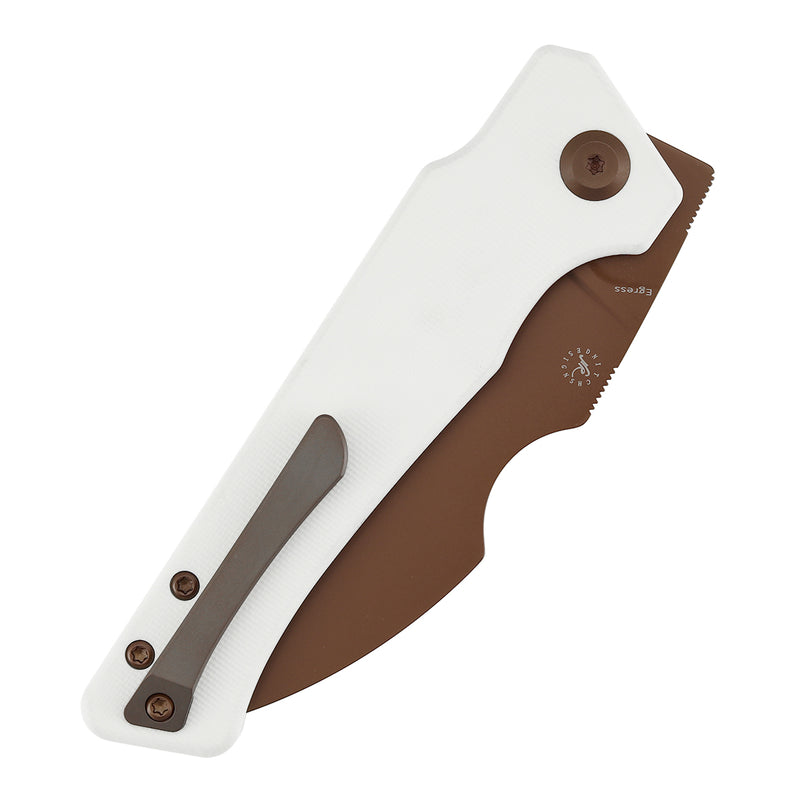 Kansept Egress K1033B3 Rose Gold Coated CPM-S35VN Blade White G10 Handle Liner Lock Folding Knife