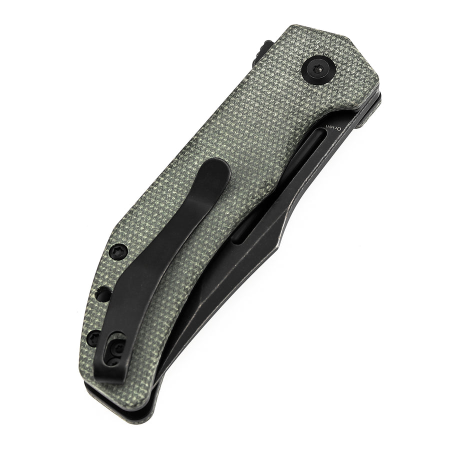 Tenable Orion B1089A3 14C28N Blade Green Micarta Handle Liner Lock Folding Knife