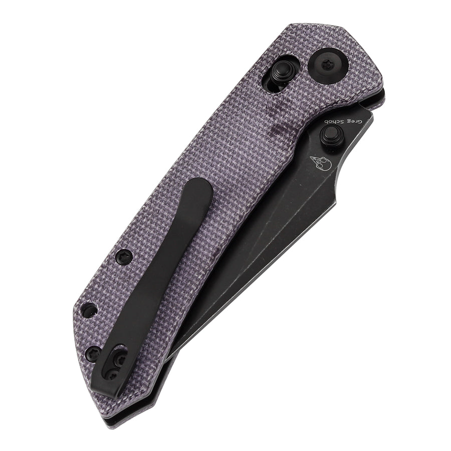 Tenable Knives Fenrir T1034V4 Nitro-V Blade Purple Micarta Handle Cross Bar Lock
