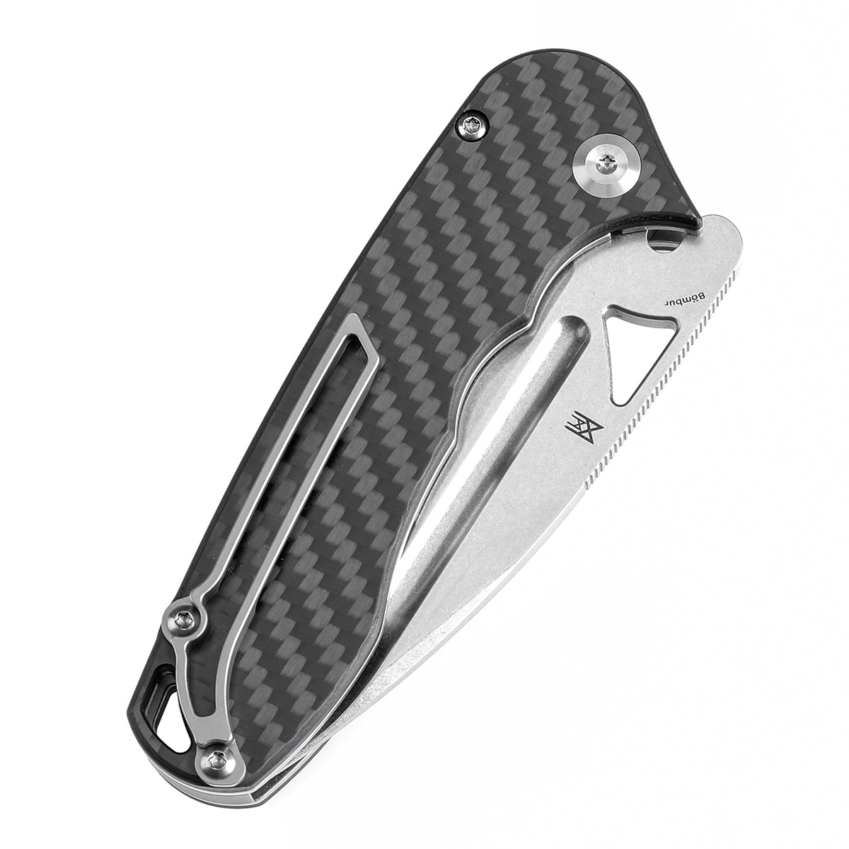Tenable Bömbur T1054A3 Stonewashed D2 Blade Twill Carbon Fiber Handle Liner Lock Folding Knife