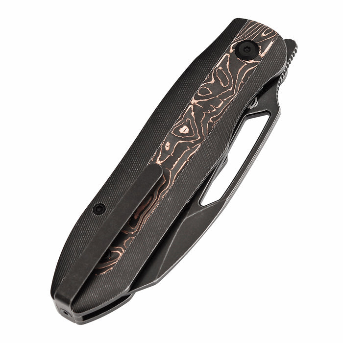 Kansept Knives Thunderhead K1106A1 CPM S35VN Blade Titanium with Copper Carbon Fiber Inlay Handle Frame Lock