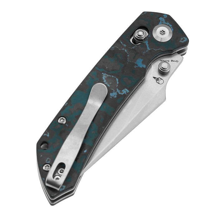 KANSEPT Fenrir K1034V2 CPM-S35VN Blade Arctic Storm Carbon Fiber Handle Crossbar Lock Knife