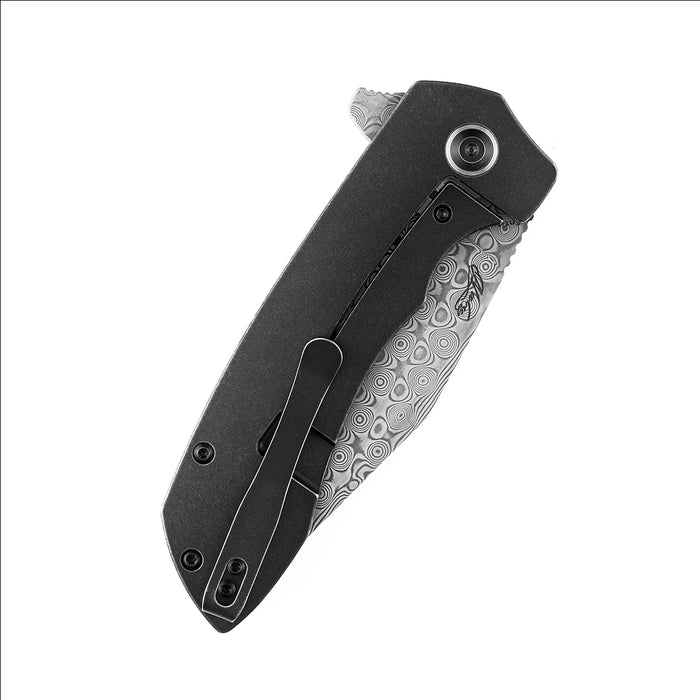 KANSEPT Entity K1036B3 Damascus Blade Titanium Handle Frame Lock