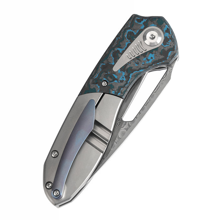 KANSEPT Thoth K1075A2 CPM 20CV Blade Titanium and 80S Camo Carbon Handle Bolster Lock