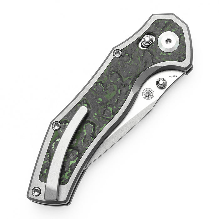 KANSEPT Apollo K2107V1 CPM S35VN Titanium and Jungle Wear Fatcarbon Handle Cross Bar Lock