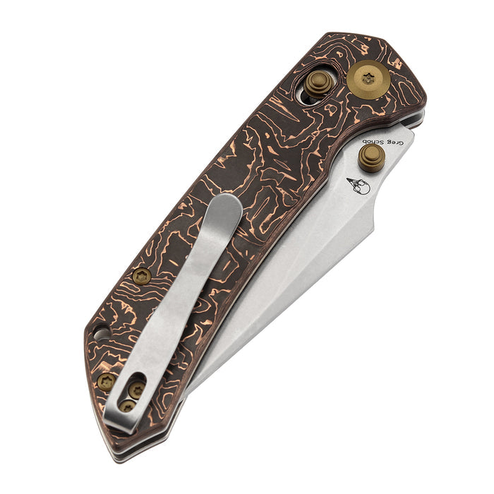 KANSEPT Fenrir K1034V3 CPM-S35VN Blade Copper Carbon Fiber Handle Crossbar Lock Knife