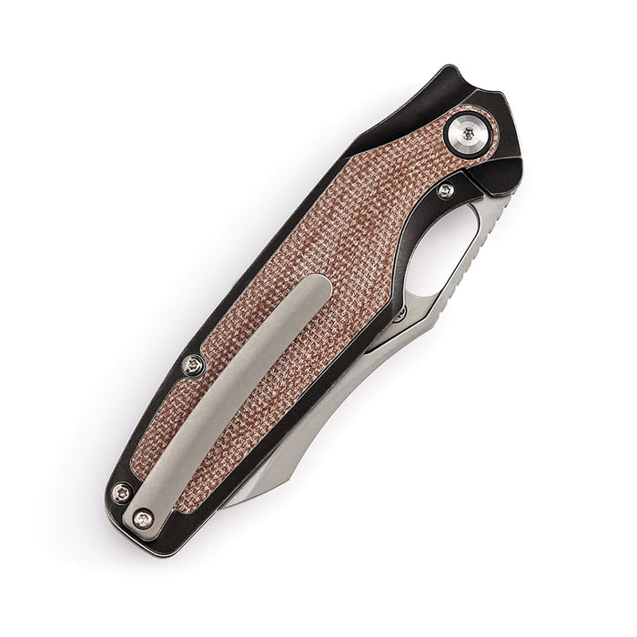 Kansept Tuckamore K1052A4 Folding Knife CPM-20CV Blade Titanium + Micarta Handle Frame Lock