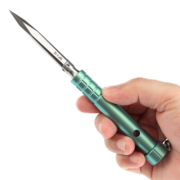 Kansept Stiletto G005A4 5CR13 Steel & Green Anodized Titanium EDC Tool  Ice Pick