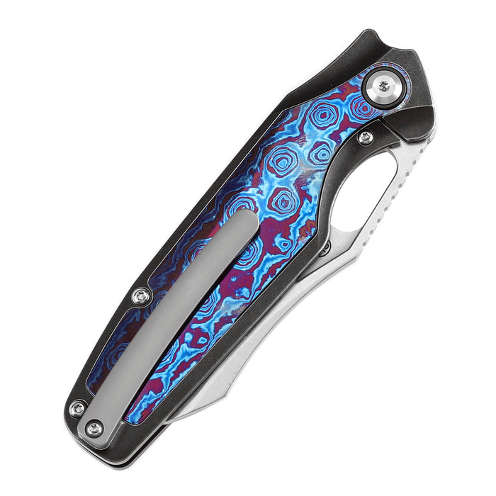 Kansept Tuckamore K1052A6 Folding Knife CPM-20CV Blade Titanium + Timascus Handle Frame Lock