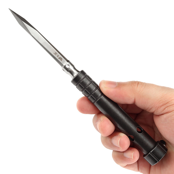 Kansept Stiletto G005A3 5CR13 Steel & Plain Black Anodized Titanium EDC Tool Ice Pick