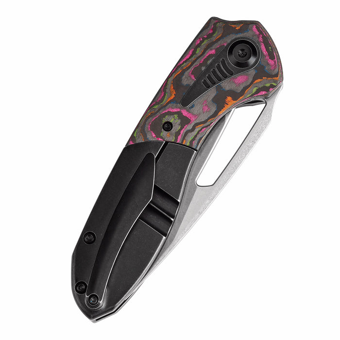 KANSEPT Thoth K1075A1 CPM 20CV Blade Titanium and 80S Camo Carbon Handle Bolster Lock