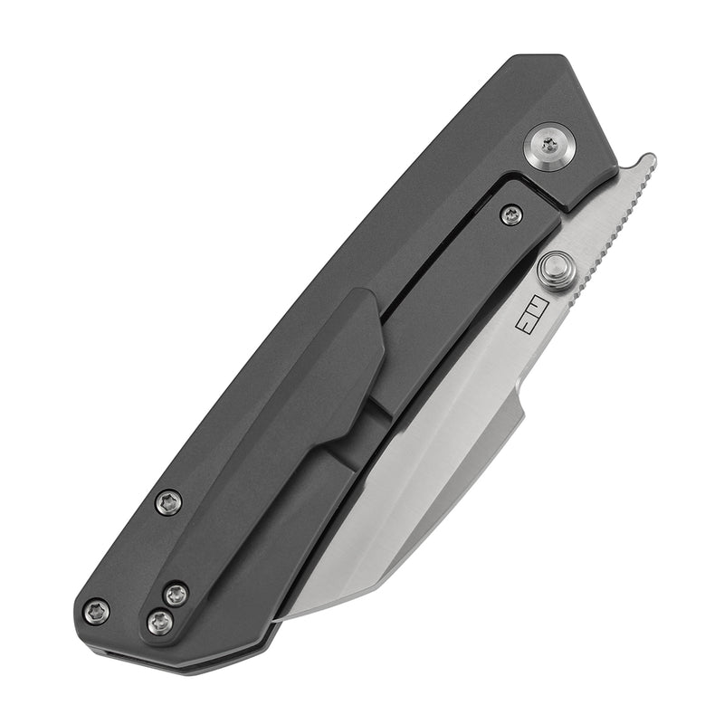 Kansept Contra K1139A1 Satin CPM-S90V Blade Gray Anodized Titanium Handle Frame Lock Folding Knife