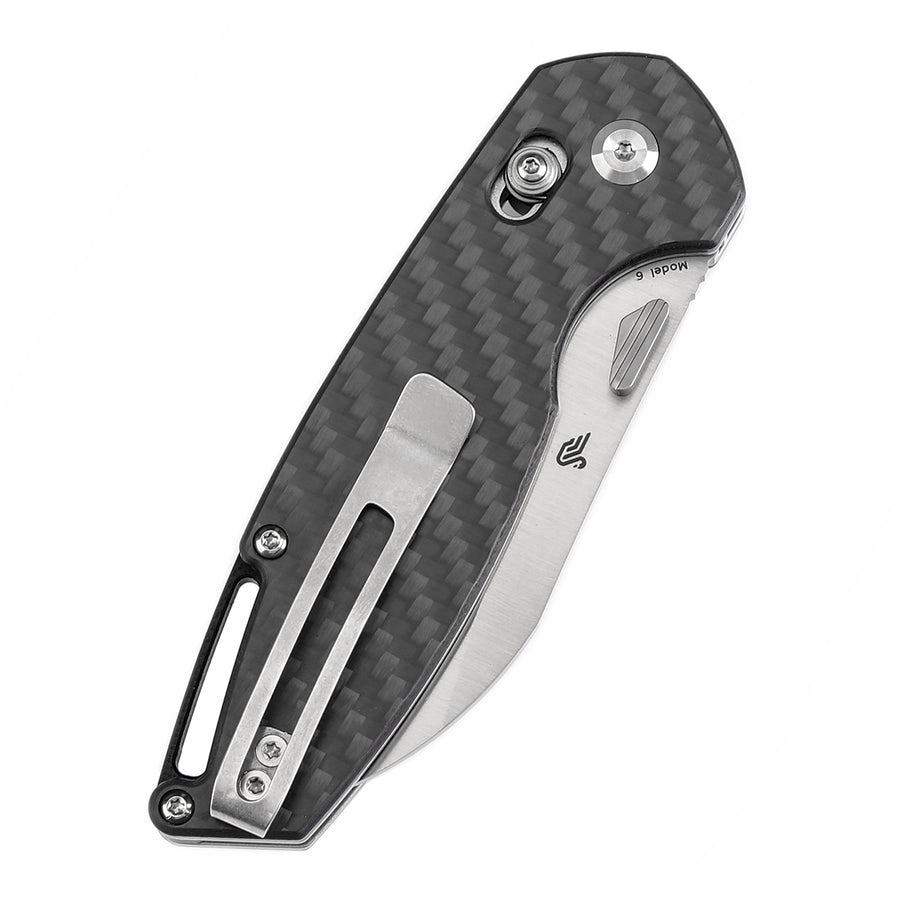 Tenable Knives Model 6 T1022V1 14C28N Blade Carbon Fiber Handle Cross Bar Lock