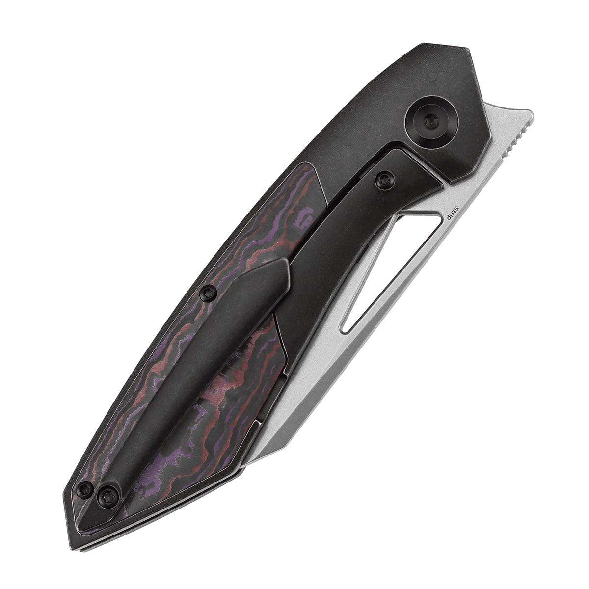 Kansept Strip K1113A2 Magnacut Blade Purple Haze Fatcarbon+Blackwash Titanium Hnadle Frame Lock Folding Knife