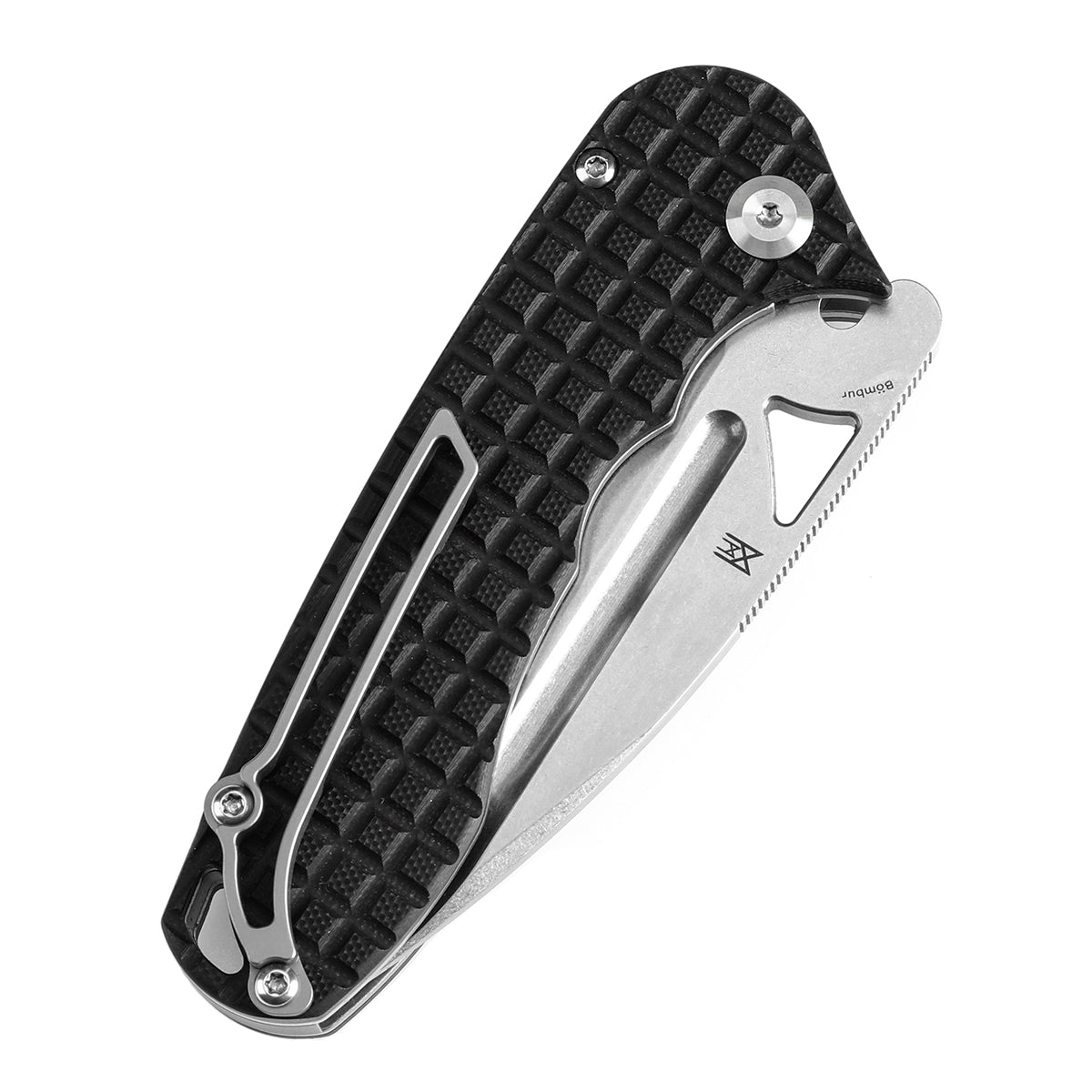 Tenable Bömbur T1054A1 Stonewashed D2 Blade Black G10 Handle Liner Lock Folding Knife