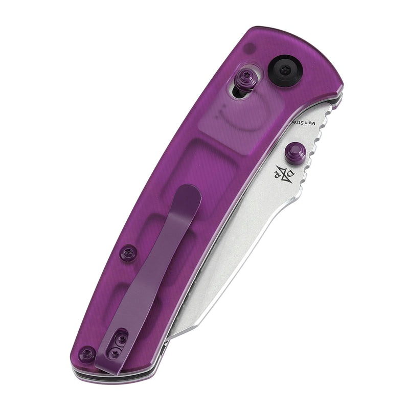 Kansept Main Street T1015V10 154CM Blade Purple Acrylic Handle Crossbar Lock Folding Knife