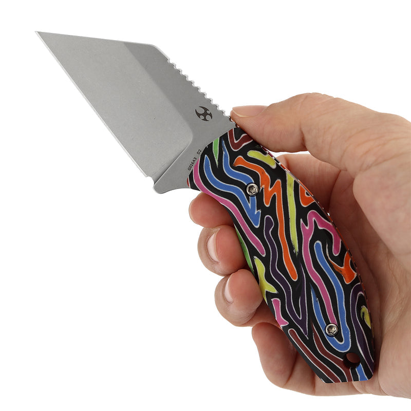 Kansept Siafu G016A3 D2 Blade Arcade Pattern G-mascus Handle Fixed Blade Knife
