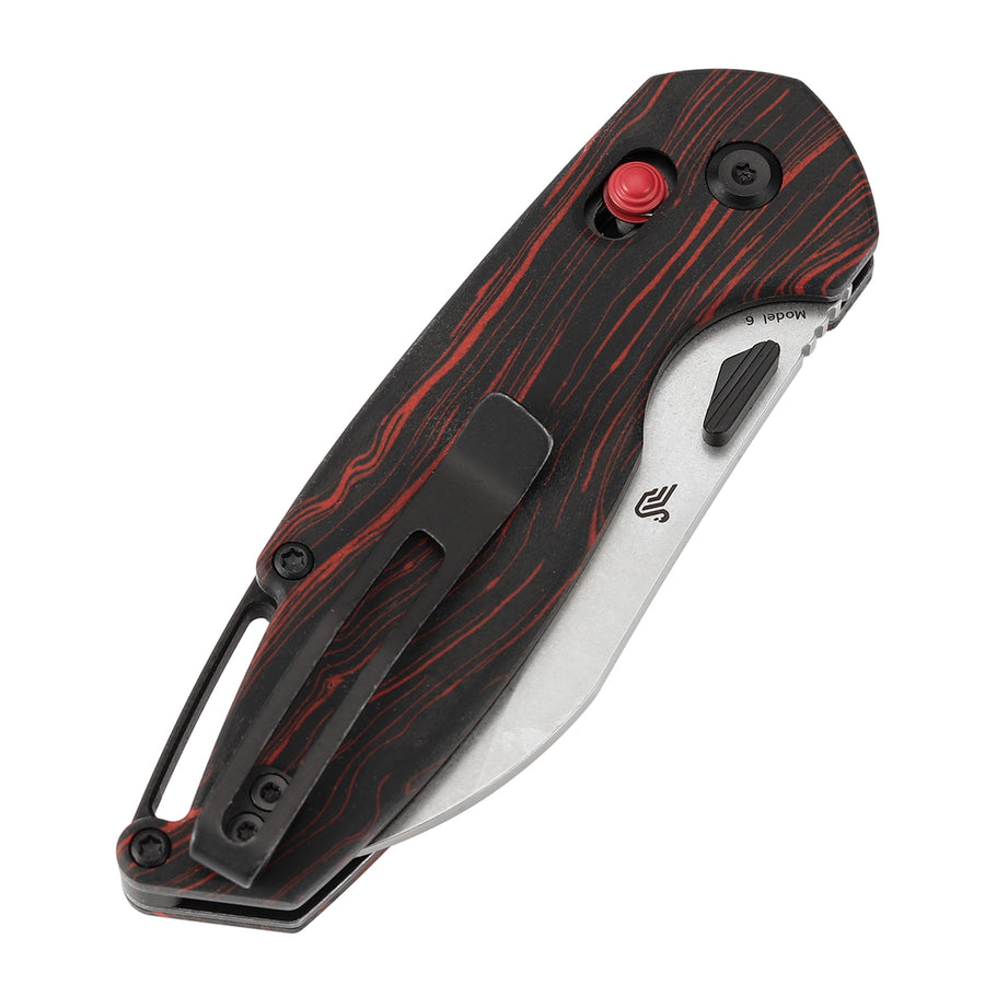 Tenable Model 6 T1022V8 14C28N Blade Red+Black G-mascus Handle Cross Bar Lock