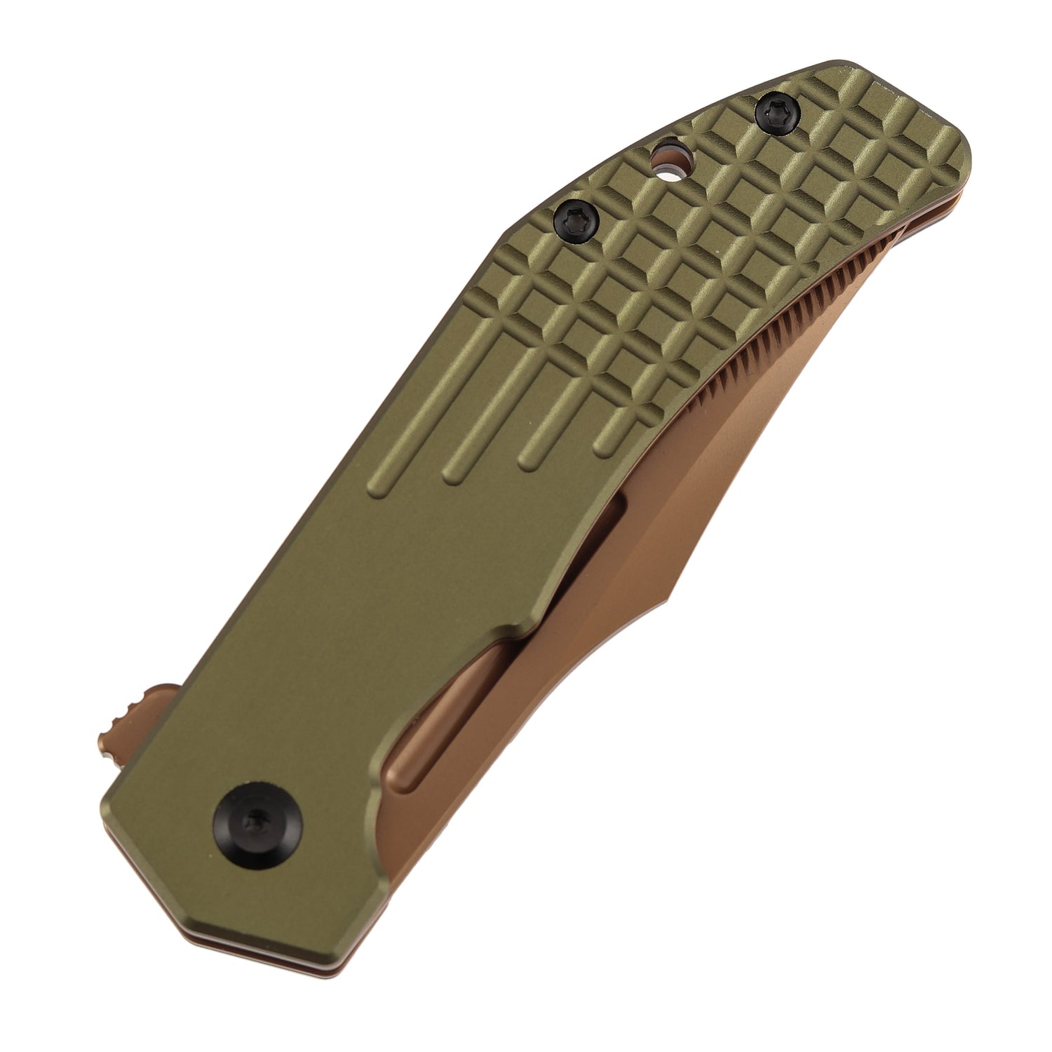 Tenable Orion B1089C2 Rose Gold Nitro-V Blade Blue Aluminum Handle Liner Lock Folding Knife