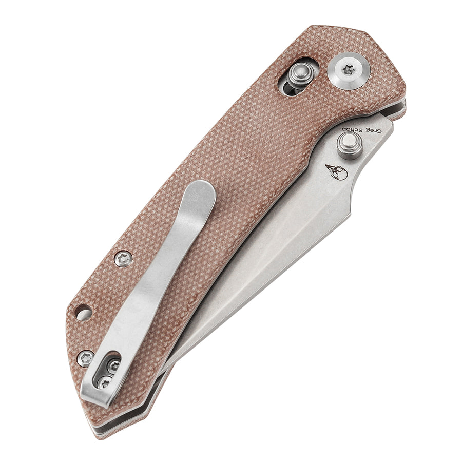 Tenable Fenrir T1034V2  Nito-V Blade Brown Micarta Handle Cross Bar Lock Folding Knife