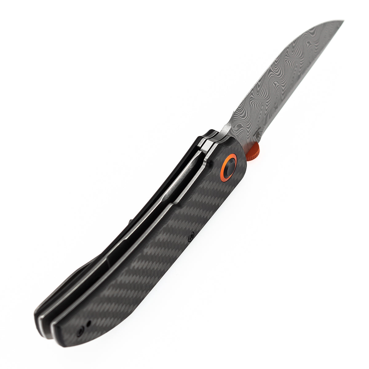 Tenable Tarkin B1078A4 Damascus Blade Twill Carbon Fiber &G10 Handle Liner Lock Folding Knife
