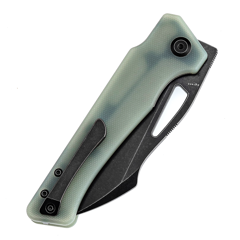 Kansept Egress K1033C2 Stonewashed CPM-S35VN Blade Jade G10 Handle Liner Lock Folding Knife
