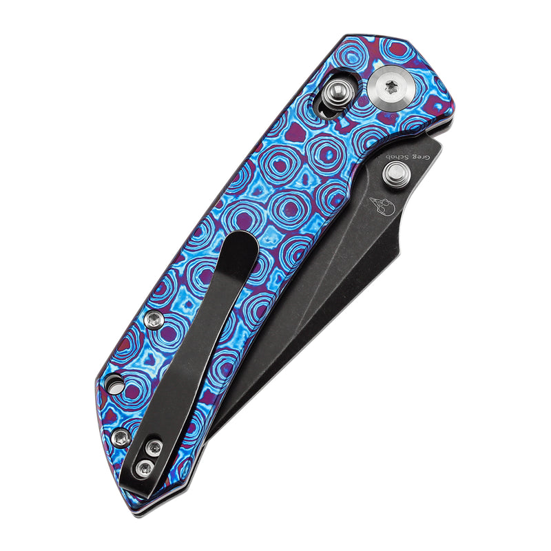 Kansept Fenrir K1034V6 CPM-S35VN Blade Timascus Handle Crossbar Lock Folding Knives