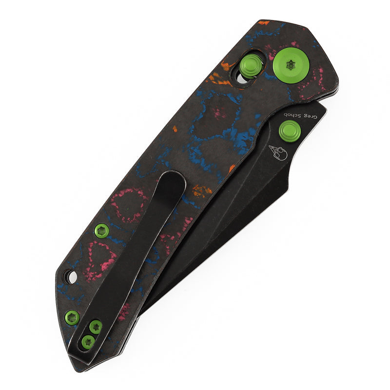 Kansept Fenrir K1034V4 CPM-S35VN Blade 80S Camo Carbon Fiber Handle Crossbar Lock Folding Knife