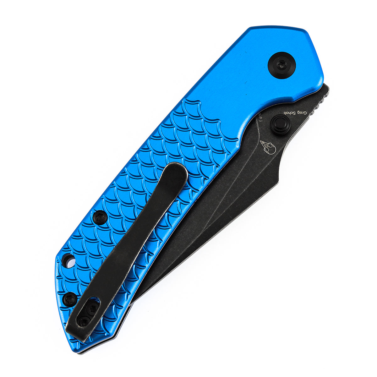 Tenable Fenrir B1034H92 Blackwash Nitro-V Blade Dark Blue Anodized Aluminum Handle Top Liner Lock Folding Knife