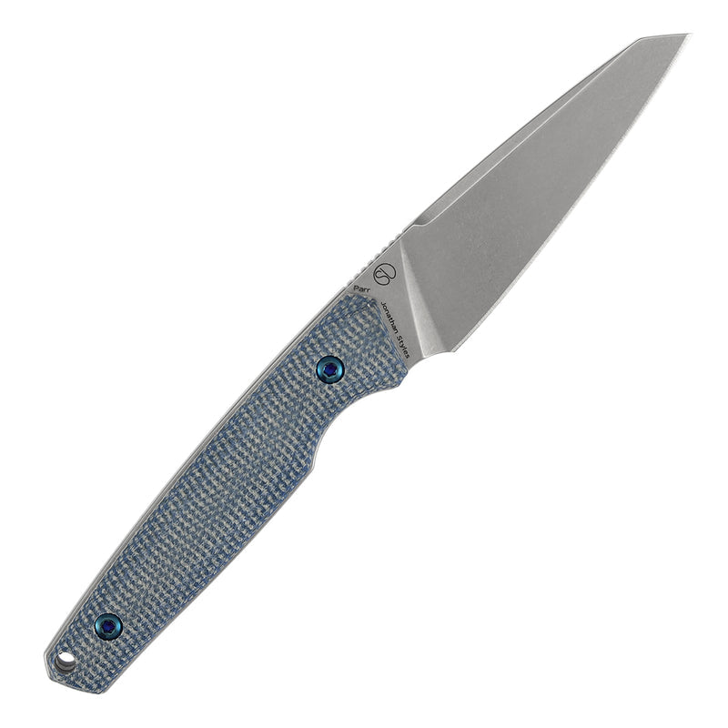 Kansept Parr G011A6 D2 Blade Blue Micarta Handle Fixed Blade Knife